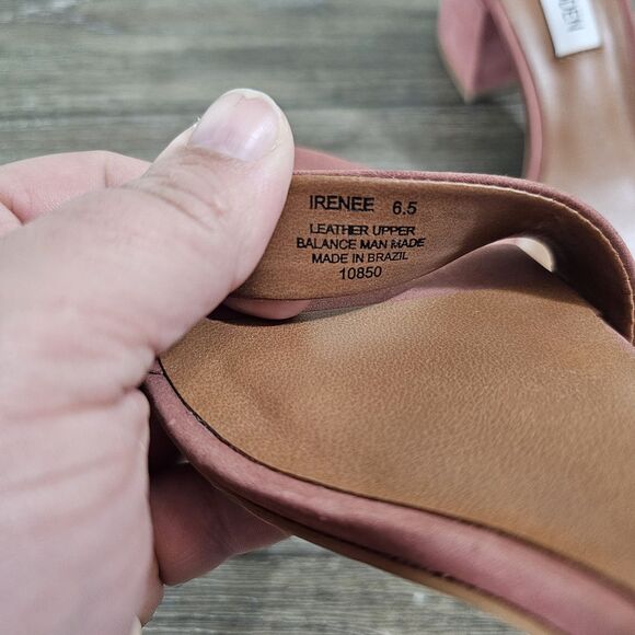 Steve Madden Irenee Pink Rose Suede Block Heel Womens Size 6.5 - Picture 5 of 12